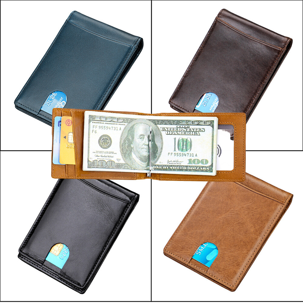 Money Clip Travando Cartera Slim Mens Wallet Real Leather