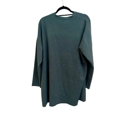 ¡NUEVO SIN ETIQUETAS! Cárdigan Express Acogedor Otoño Invierno Cazador Verde Largo Abierto Talla Grande Foto 2 de 4