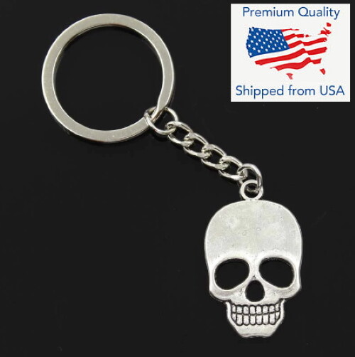 小物 L'Appartement ENDPIN SKULL KEY CHARM Skull Keyring, Articulated Skull & Spine Keyring, Skull Bag