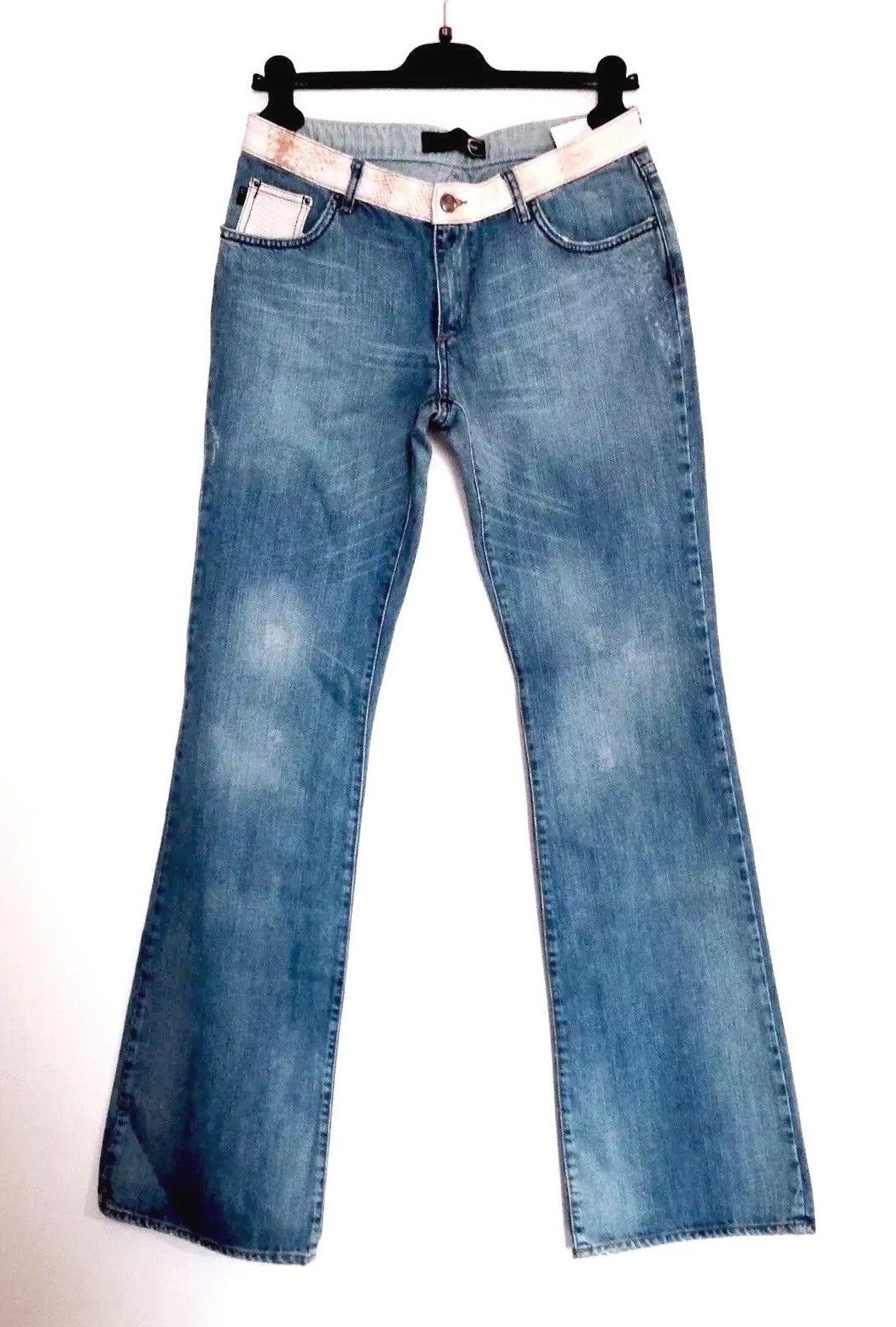 AUTH NEW STYLISH ROBERTO CAVALLI Blau DISTRESSED JEANS, SZ 30 (fit Small) AUTH NEW STYLISH ROBERTO CAVALLI Blau DISTRESSED JEANS, SZ 30 (fit Small)