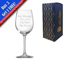Personalised Engraved 8.75oz Cabernet Wine Glass, Gift Boxed, Perfect for Wine