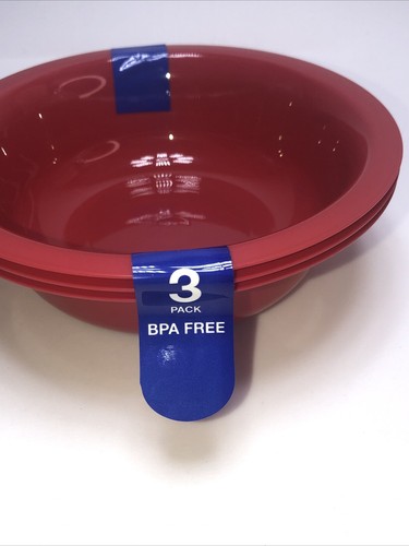 8-Pack Sturdy RED Cereal Bowls 6.5" Wide BPA-FREE Plastic FAST FREE SHIPPING - Picture 3 of 5