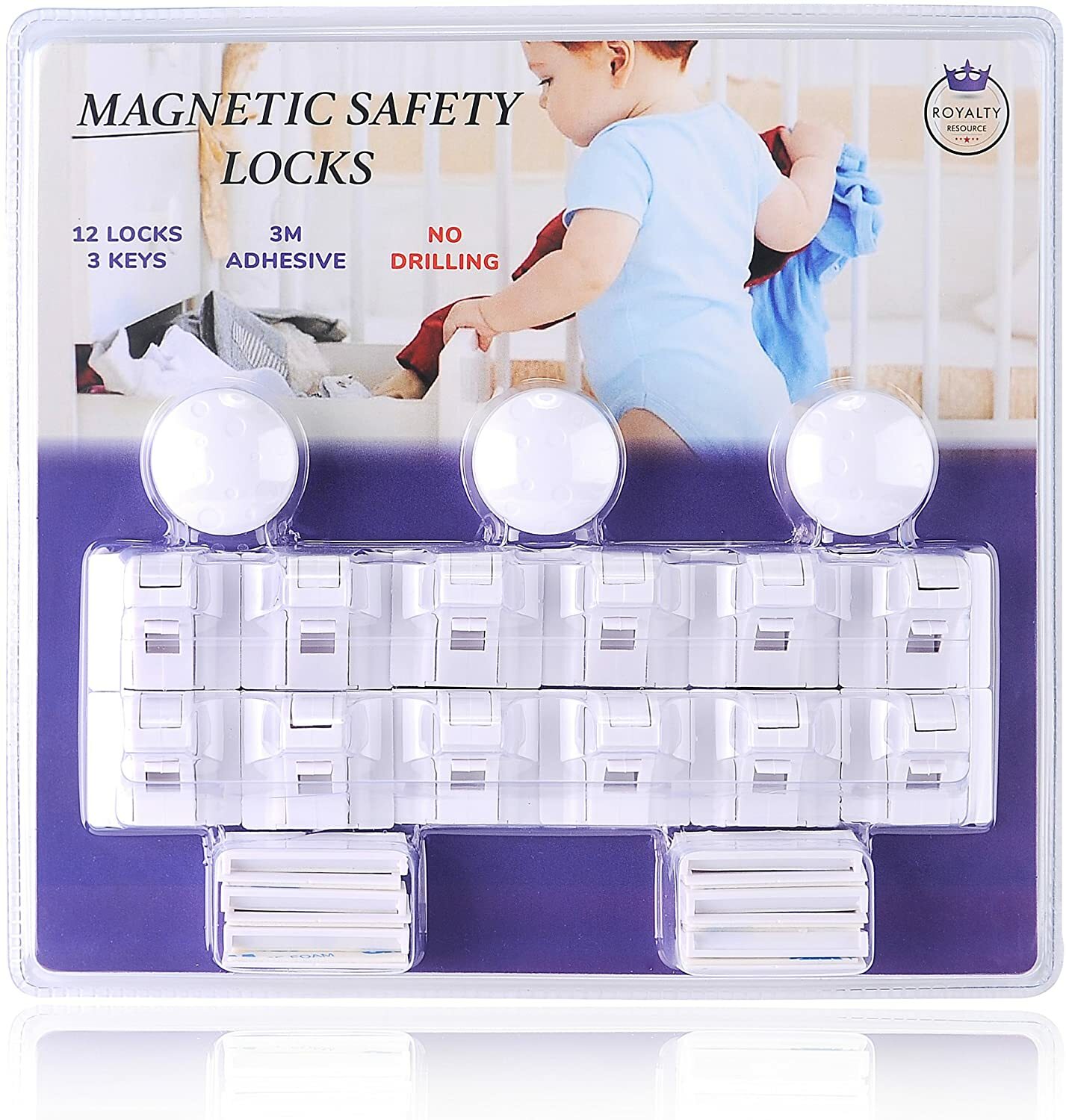 New Baby &Amp; Child Proof Magnetic Safety Locks For Cabinets &Amp; Drawers - 12 Locks
