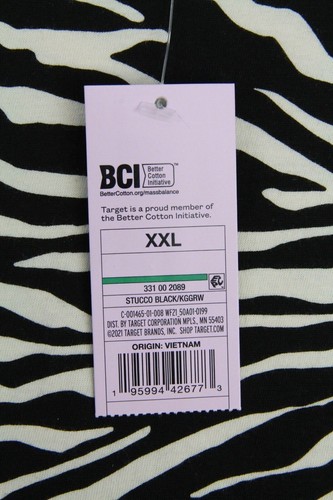 Wild Fable Damen XXL Zebra Crop T-Shirt Raw Edge Nähte, Bündchen Ärmel - Bild 4 von 4