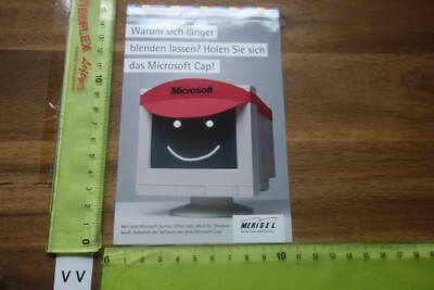 Alter Aufkleber Büro Computer Software Internet MICROSOFT MERISEL