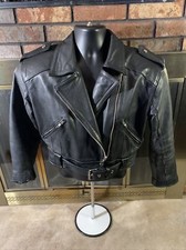 Vintage Exp Limited Express Leather Motorcycle Biker Jacket Womens Medium Black