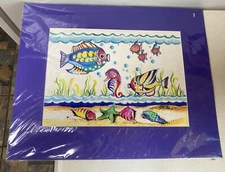 Large Joy Alldredge Signed Watercolor Prints Whimsical FISH 16x20”