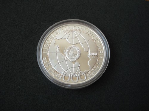 Yugoslavia, 1000 Dinara, 1980, Tito, proof silver, box, certificate - Imagen 3 de 7