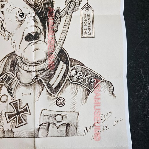 1943 WW2 US CARICATURE FUNNY ART DRAWING COMIC VINTAGE WAR PROPAGANDA POSTER E55 - Picture 6 of 9