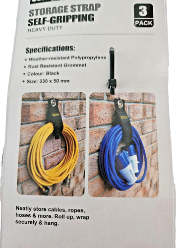 CordTech Heavy Duty Storage Straps 3 Pack Reusable, Self-Gripping, Super Strong! - Picture 4 of 4
