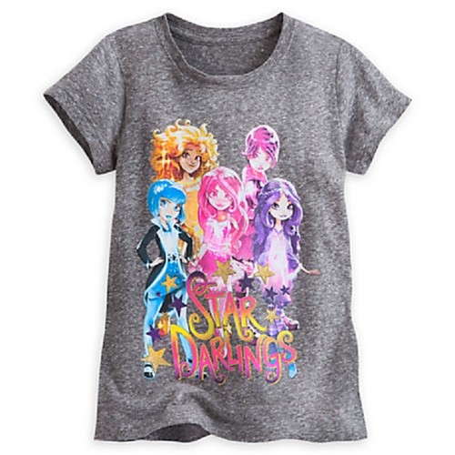 DISNEY STORE STAR DARLINGS GROUP TEE T-SHIRT FOR GIRLS SPARKLING SCREEN ART NWT