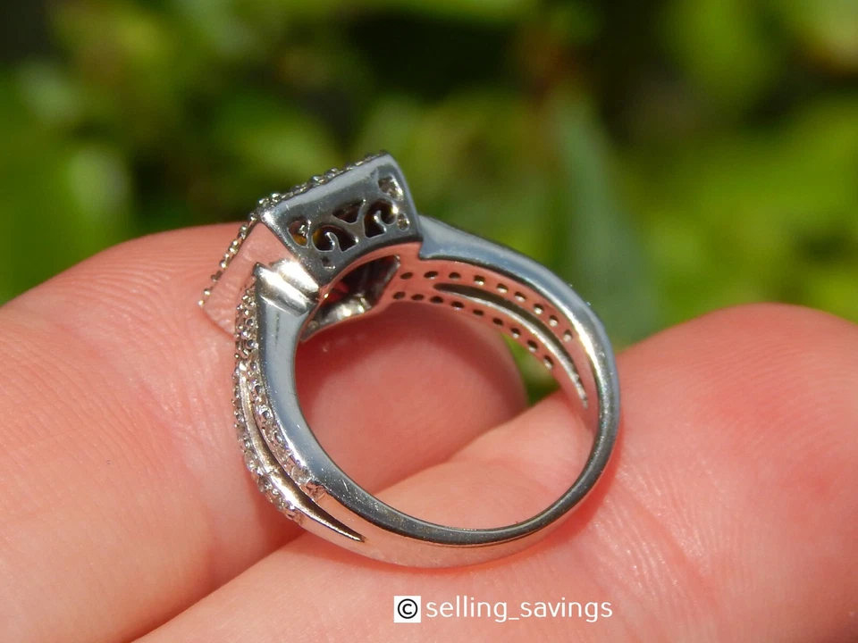 ANILLO HALO DIAMANTES AMARILLO Y BLANCO EFFY ORO BLANCO 14K TALLA 4.75 Foto 4 de 4