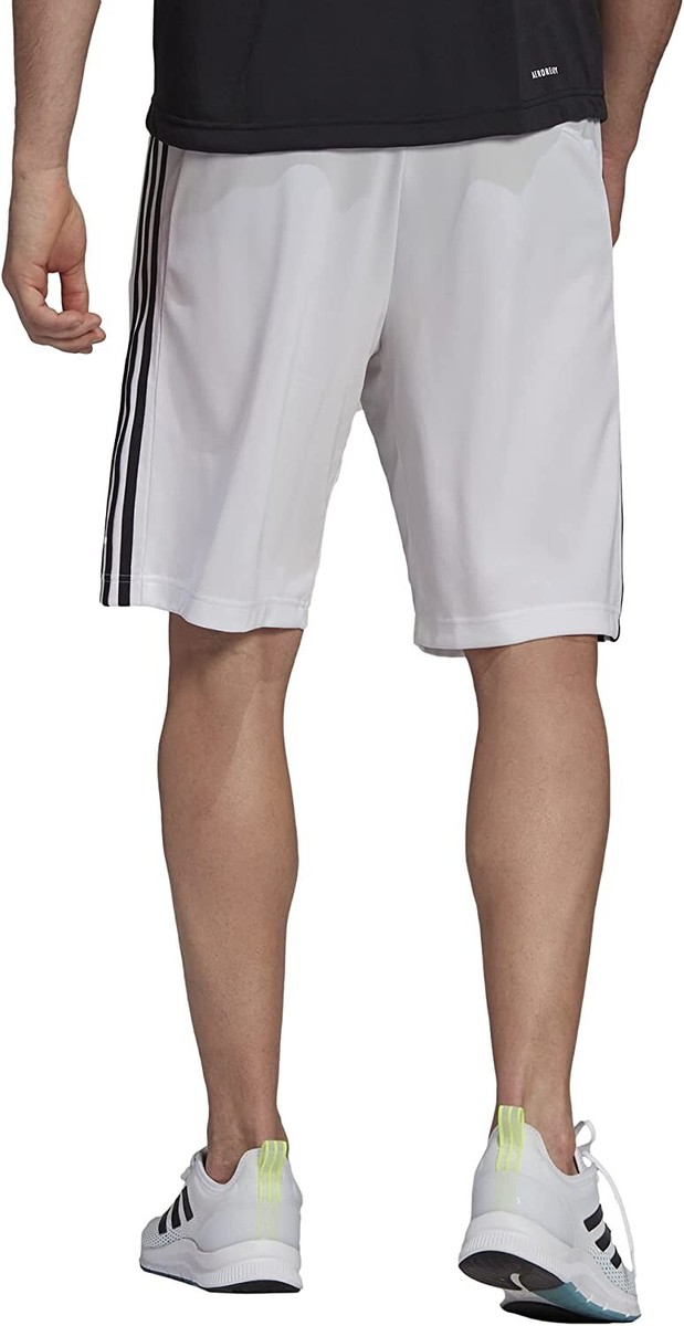 ADIDAS Men's DESIGNED 2 MOVE 3-STRIPES PRIMEBLUE SHORTS BLACK