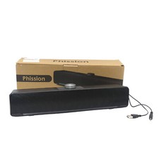 Phision FD0009 Speaker AUX USB Fantastic Sound Bass Soundbar Black