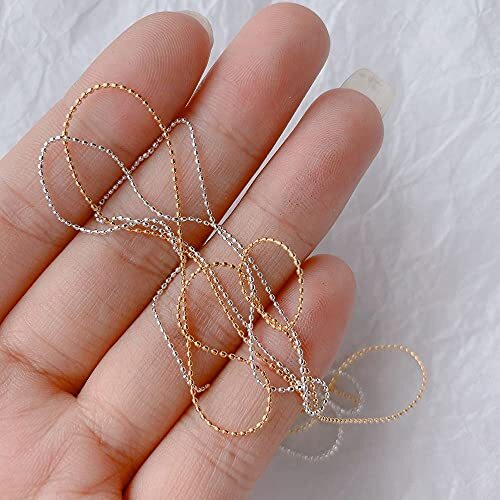 2024 Style Silver Gold 3D Rhinestone Decorations Steel Ball Chain Nail - Bild 5 von 7