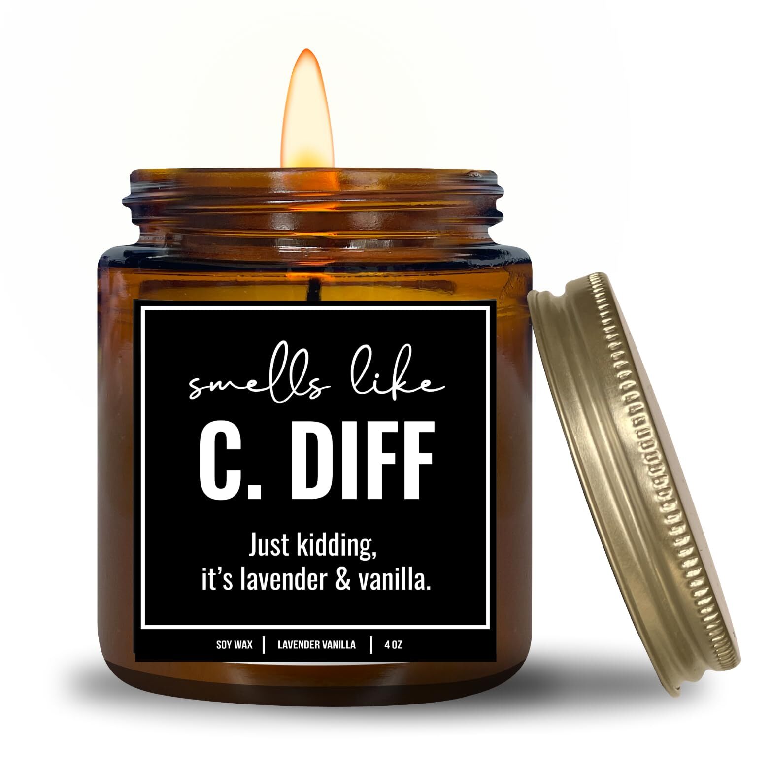 , Smell Like C. Diff Registered Nurse Candle, 4 Oz, Funny Nurse Gifts for Wom...