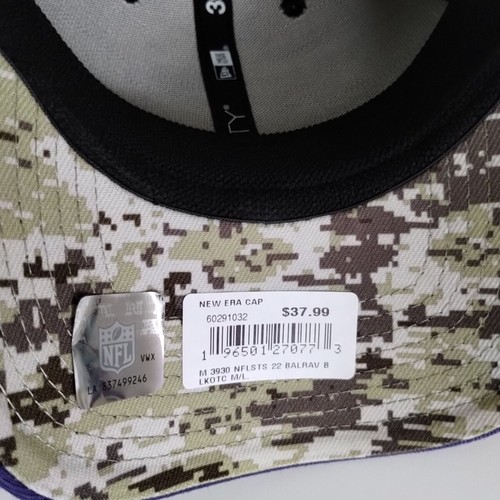 Medium / Large New Era Ravens 39Thirty Flex Fit Hat 2022 Salute to Service NFL - Bild 5 von 6