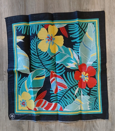 Vintage Wamcraft Blumendesign Bandana Taschentuch RN 14193 Hergestellt in den USA - Bild 4 von 4