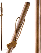 Brazos Straight Pine Wood Walking Stick, Handcrafted Wooden Staff, Hiking Stick