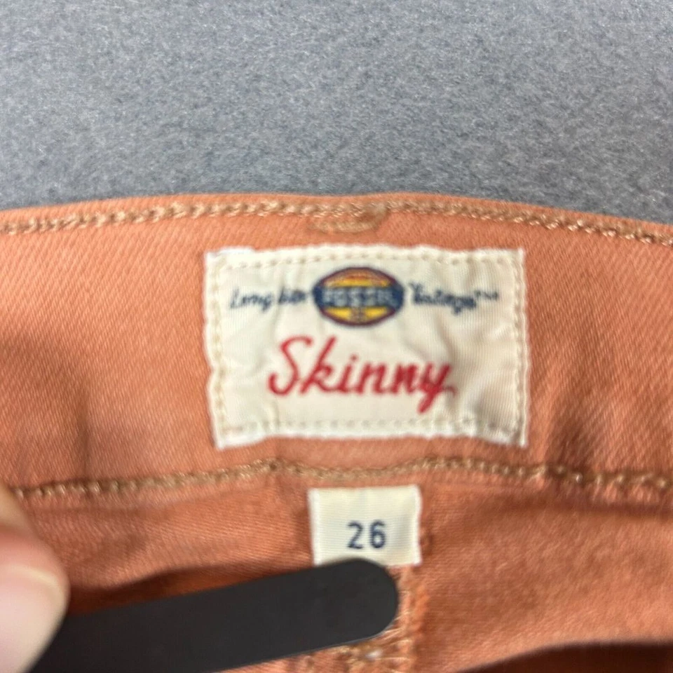 Jeans Fossil para mujer talla 26 ajustados naranja elástico denim pierna recta EE. UU. Foto 2 de 4