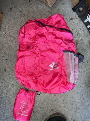 QTY 2 - Foldable Vanaheimr Backpack Pink W/ Carrying Bag Can Be for Men or Women