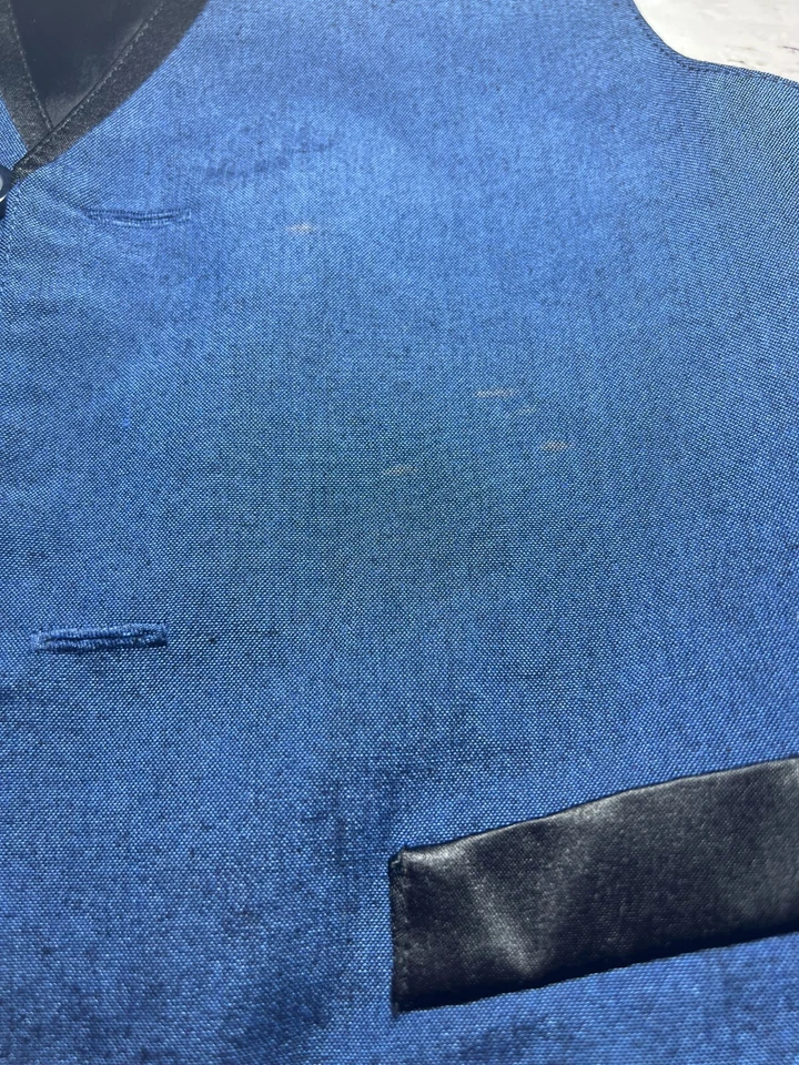 Reaction Kenneth Cole 男孩蓝色纯色 V 领纽扣 2 件套背心裤 7 码 — 第 3/4 张图片