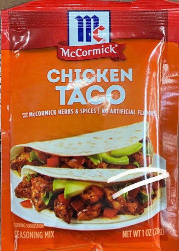 McCormick CHICKEN TACO Seasoning Sauce Mixes 1 oz Packet - 2 PACK - 第 2/3 張圖片