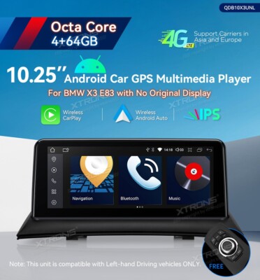 XTRONS QDB10X3UNL AUTORADIO GPS BMW X3 E83 Android 14 WiFi 4G CARPLAY AUTO 10.25