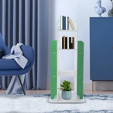 360° Rotating Bookshelf 4-Tier Bookcase Storage Shelf /Freestanding Display Rack