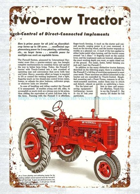 A Farmall Farm Model C Antique Tractor TIN SIGN Metal Wall Decor Art Poster Ad