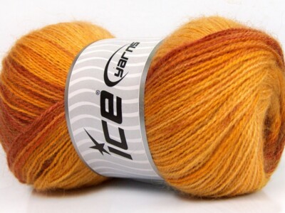 4-Skein Lot Angora Active Yarn Fine gold yellow brown