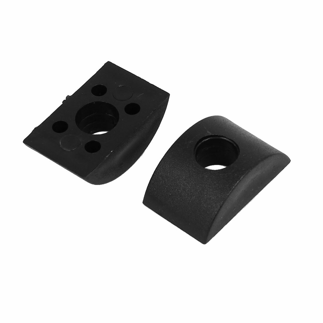 10mm Hole Dia Furniture Connector Half Moon Nuts Spacer Washer Black