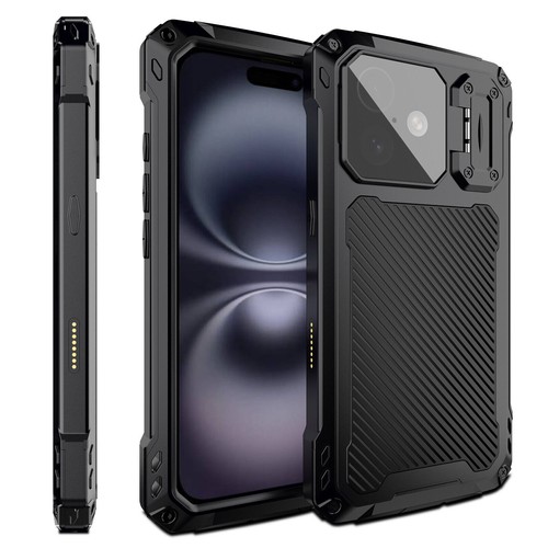 Robuste stoßfeste Metallhülle Displayschutz Glas Ständer für iPhone 14 15 16 - Bild 19 von 25