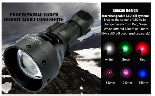 UniqueFire 1504 Red Light LED Hunting Zoomable Flashlight Torch for Coyote Hog - Picture 4 of 17