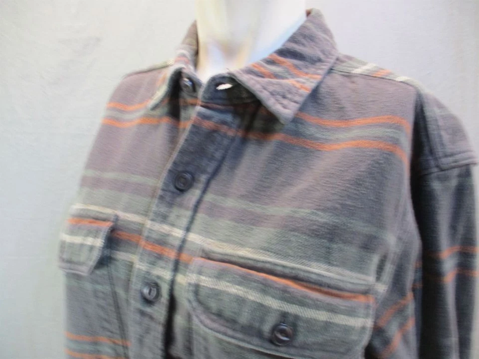 Red Head Size L Mens Green Stripe Long Sleeve 100%Cotton Button-Down Shirt 7Y978 - Image 4 of 4