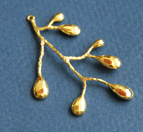 2 pcs of Gold Plated leaf branch drops 51x38mm - Picture 2 of 3