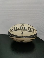 Gilbert Barbarians Official Replica Rugby Ball Size 5 Black & White Excellent