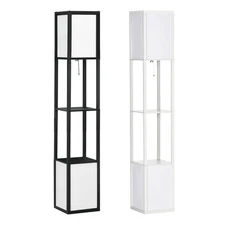 HOMCOM Modern Floor Lamp w/ 2 Light, Standing Lamp for Living Room