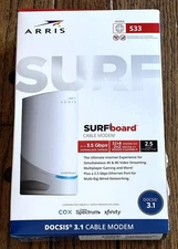 ARRIS - SURFboard S33v3 32 x 8 DOCSIS 3.1 Multi-Gig Cable Modem w 2.5 Gbps Eth