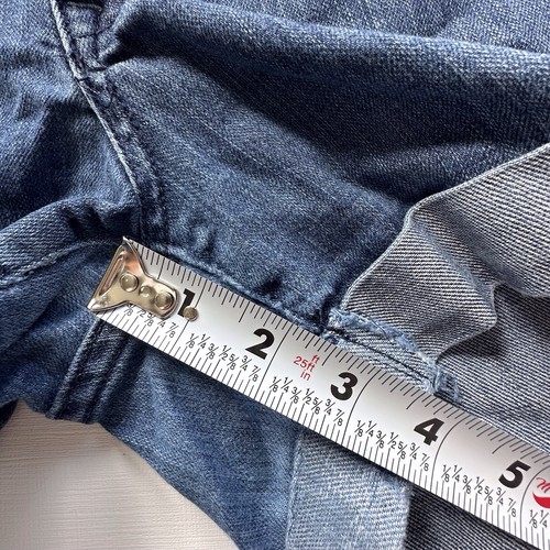 Ancien short en jean bleu marine Diva moyen délavé à poignets femme 8 - Photo 9/14