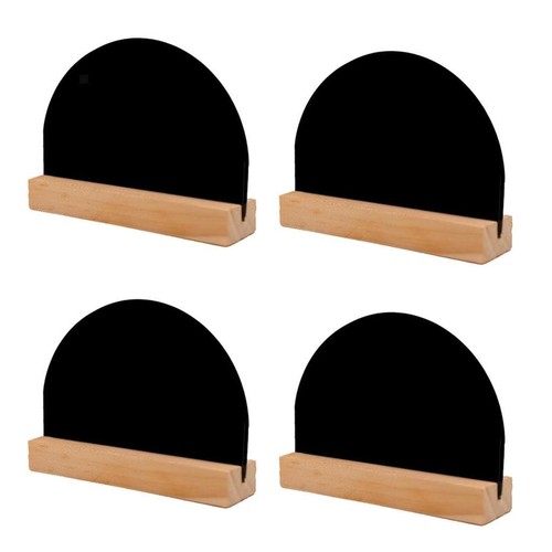 4x Removable Mini Wood Double Sided Blackboard Half-round Message Board+Base - Picture 5 of 7