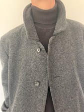 Manteau Par-dessus Lord Homme En Pur Laine Anthracite Chiné Neuf Haute Qualité