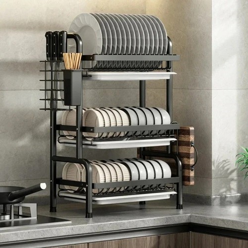 Estante de secado de platos de cocina (acero inoxidable de 2 niveles / 3 niveles) - Imagen 2 de 24