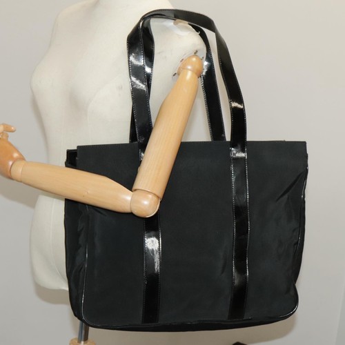 Salvatore Ferragamo Tote Bag Canvas Black Gold Auth bs19507 - Picture 21 of 21
