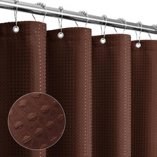 Small Stall Shower Curtain 36 X 72, Narrow Half Waffle Weave Textured Fabric Sho