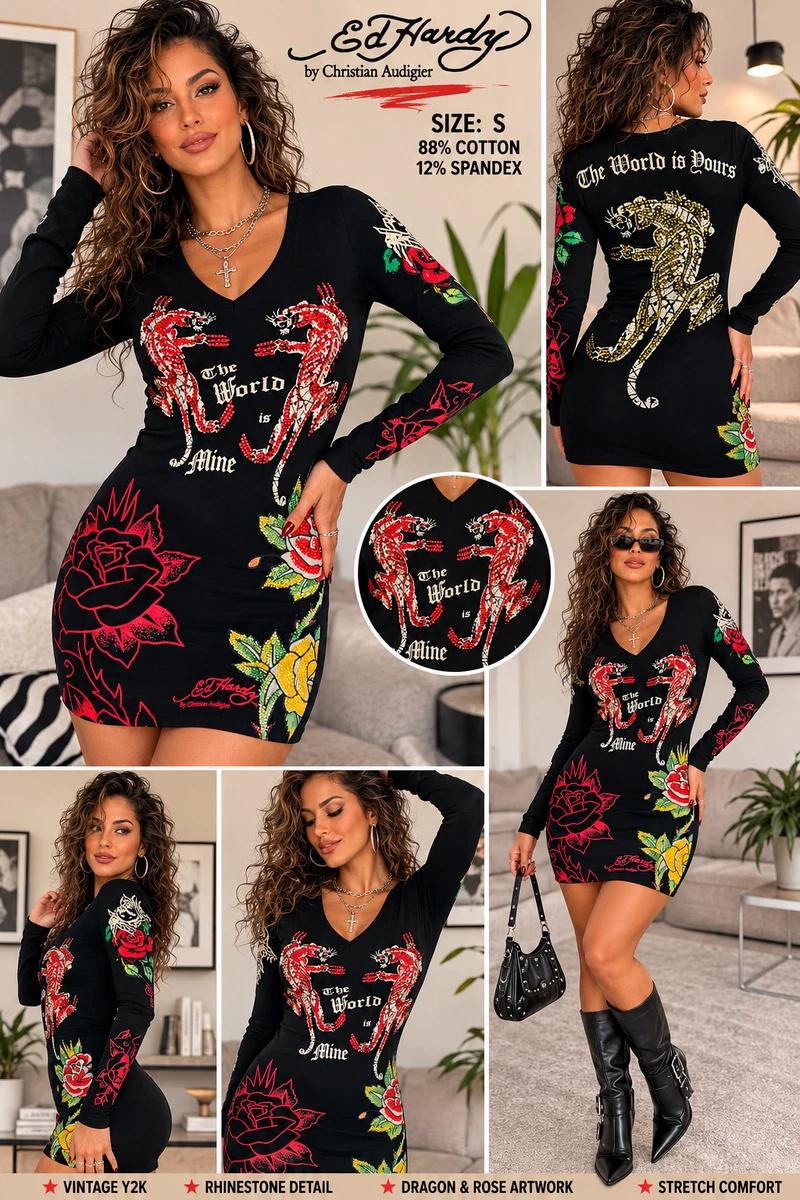Ed Hardy Shirt Dresses for sale | eBay