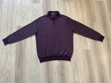 Loro Piana Cashmere Silk Polo Long Sleeve Knit Sweater Mens Sz 56 Purple NWOT