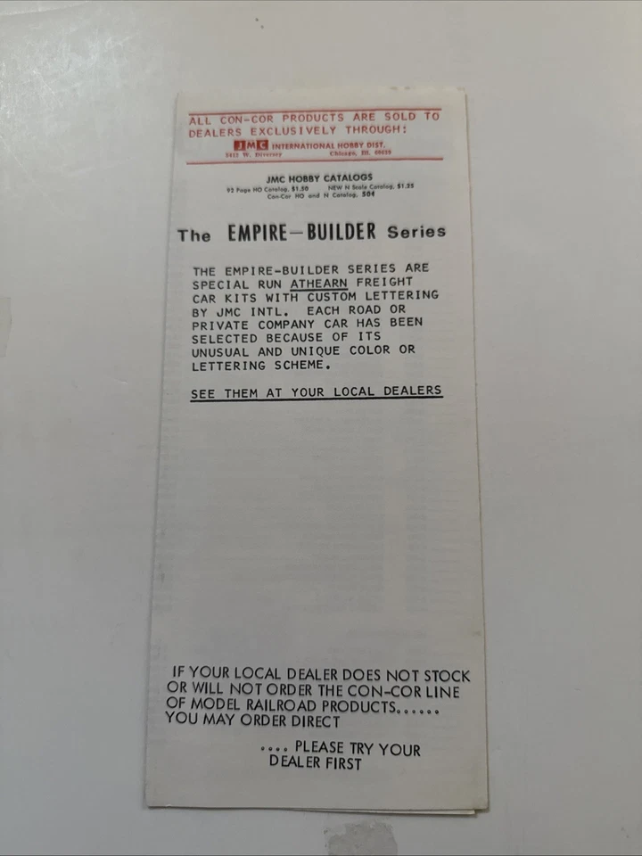 HO Scale Con-Cor Vintage Catalog Brochure 1960s HO Scale Model Railroad Trains - Image 2 of 4