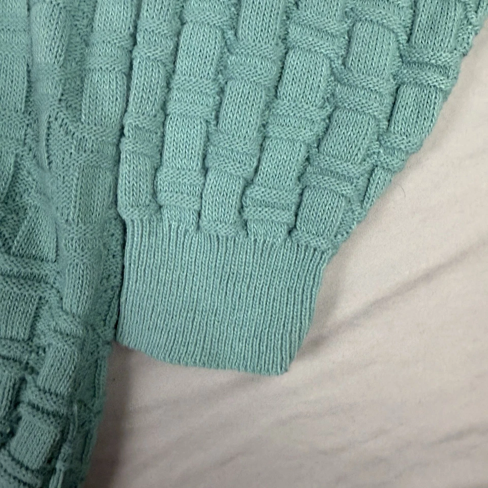 SUÉTER CÁRDIGAN VINTAGE HABAND tejido con cable GRANDPA abotonado azul para hombre talla XL Foto 4 de 4