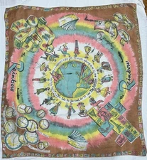 Vintage Original Pan American Airline The Rainbow Promo Silk Scarf